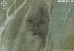 Jesus in the sand dunes of Peru can still be found using Google Maps (Google Earth image no longer looks like this): approximately 16°19'40" S 71°57'52" W – view from about half zoom